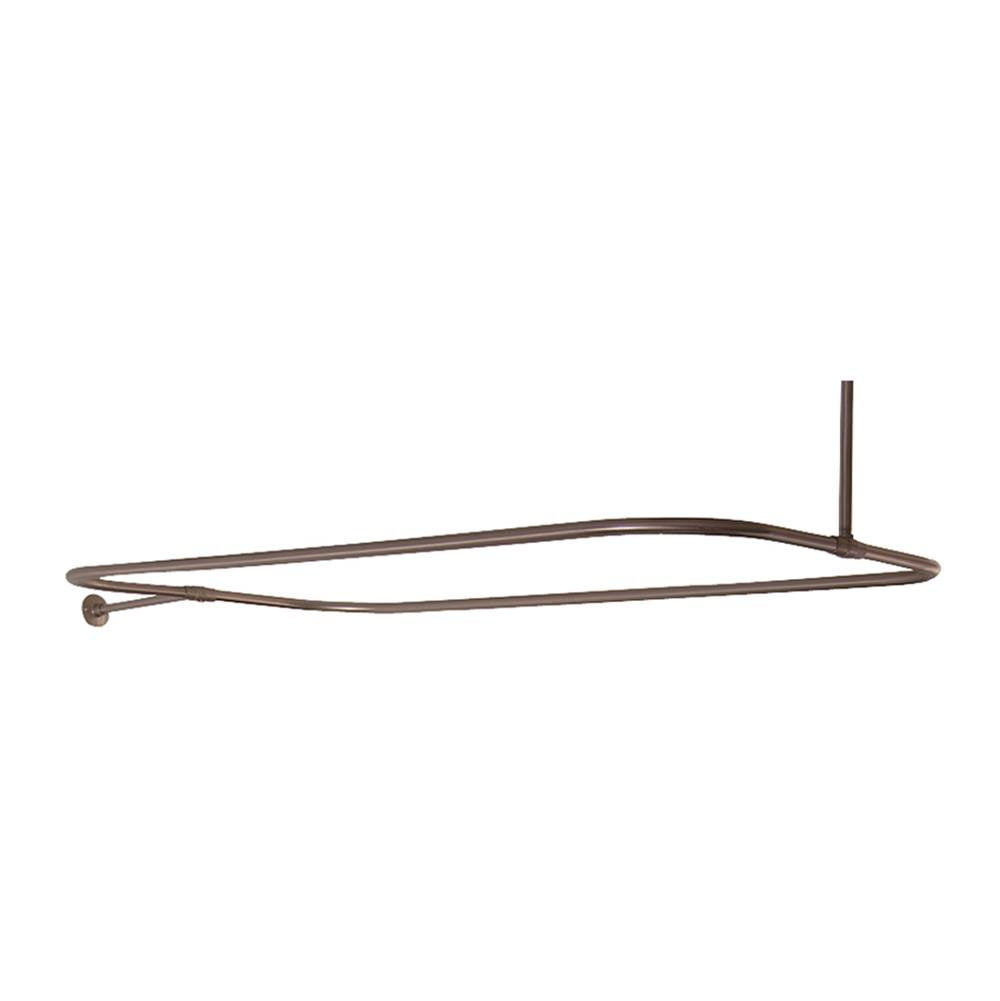 Barclay - 4150 Rectangular Shower Rod, 48 x 24'', Brushed Nickel - Satin Nickel