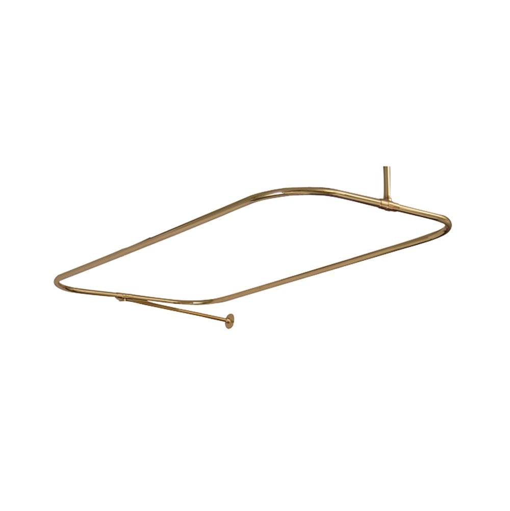 Barclay - Rectangular Shower Rod, w/Side Sprt, 48 x 24'', Polish Brass - Polished Brass