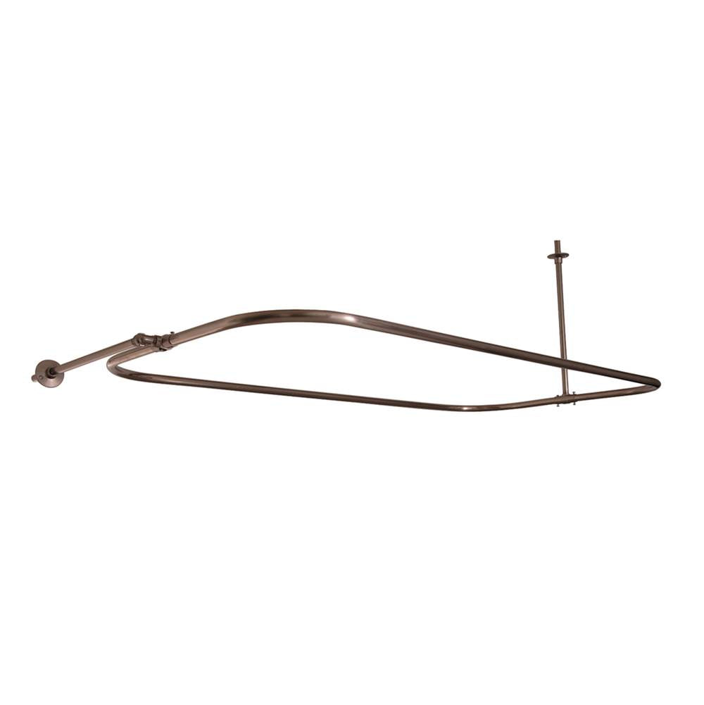 Barclay - Rectangular Shower Rod, w/Side Sprt, 48 x 24'', Brush Nickel - Satin Nickel
