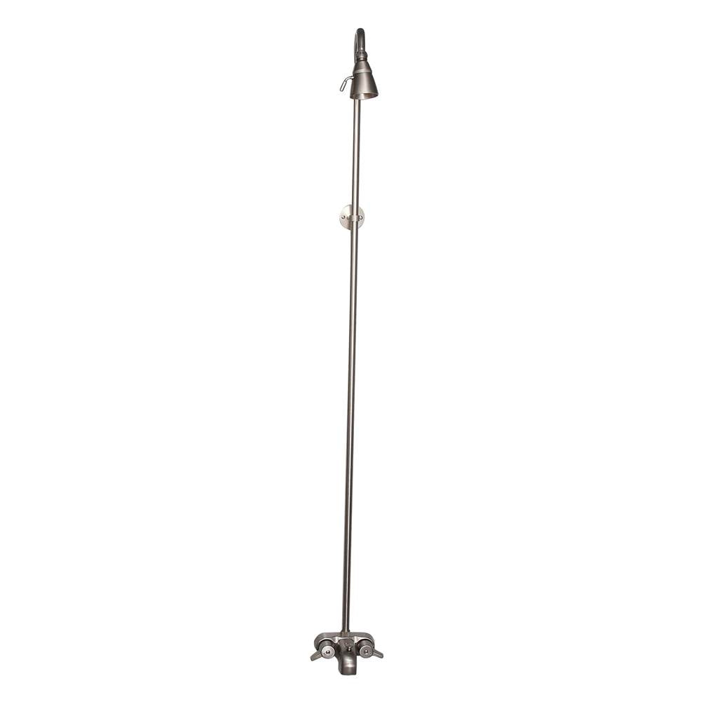 Barclay - Diverter Bathcock w/Riser & Showerhead,Brushed Nickel - Brushed Nickel