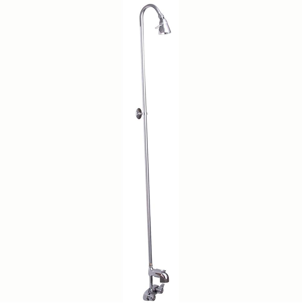 Barclay - Diverter Bathcock w/Code Spout , Riser, Polished Chrome - Polished Chrome