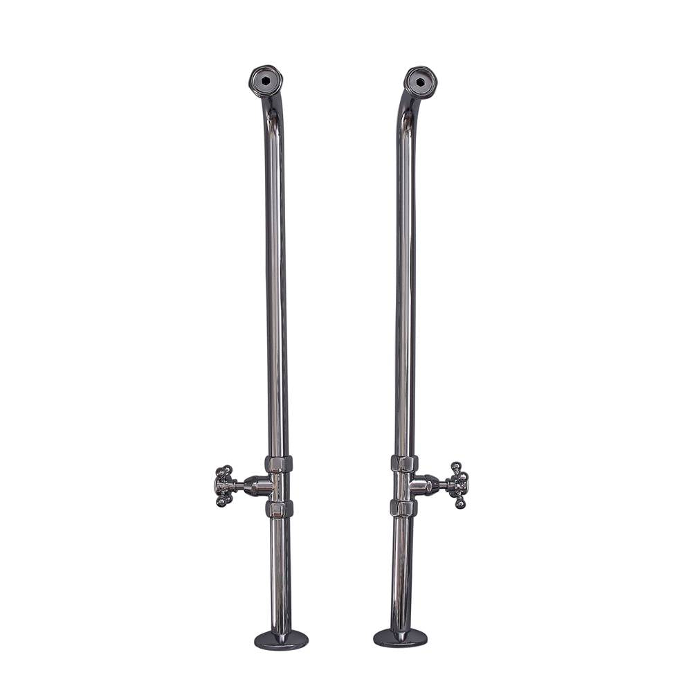 Barclay - 37-1/2'' Freestanding Tub Sup. w/ Stops, Cross Handles-PB - Polished Brass