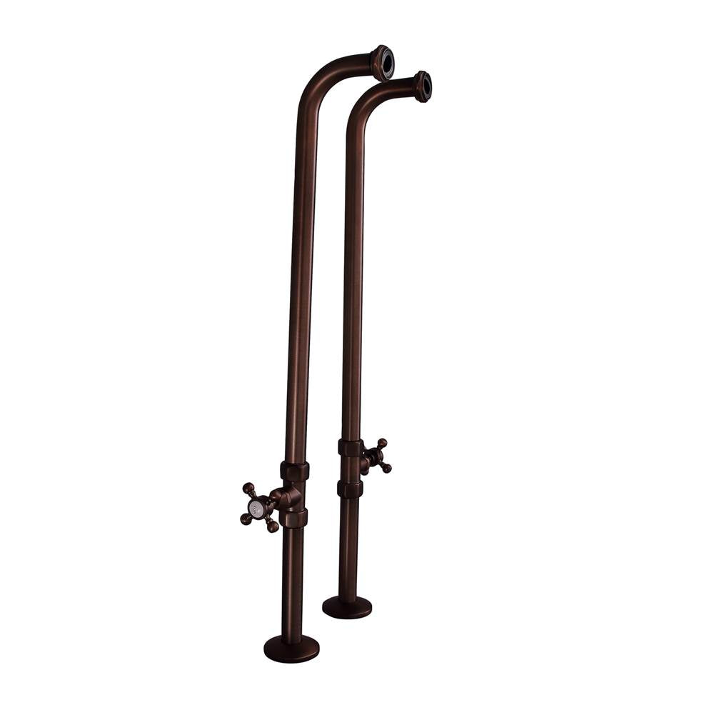 Barclay - 34-1/2'' Freestanding Tub Sup. w/ Stops, Cross Handles-ORB - Oil Rubbed Bronze