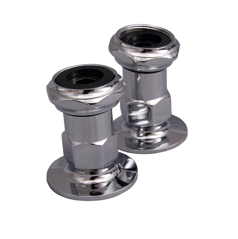 Barclay - Straight 1/2'' Wall Mount Coupler, 1-3/4'' Long-PN - Polished Nickel