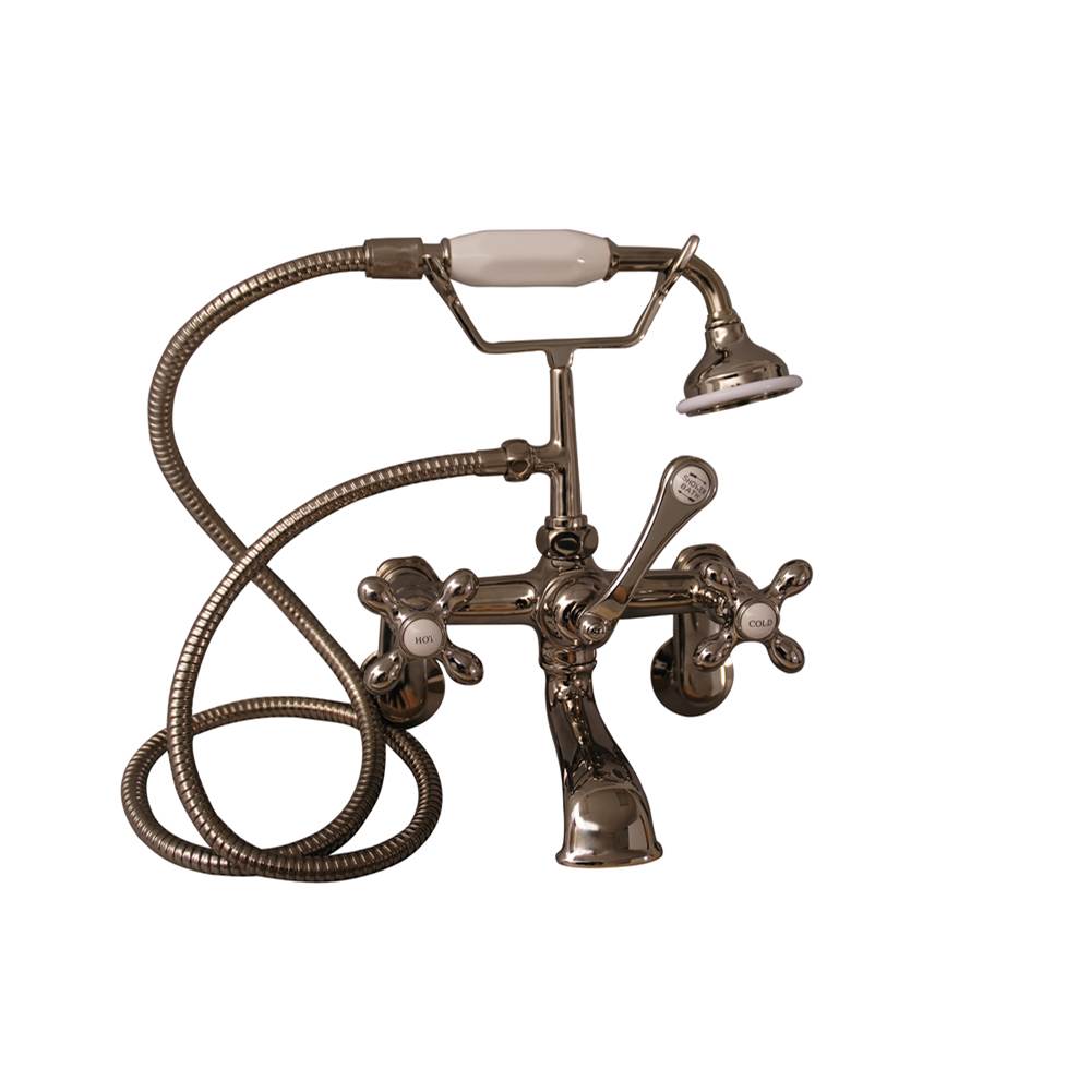 Barclay - Elephant Spout Hand Shwr w/ Swvl Mts, Cross Hdl, Pol Nic - Polished Nickel
