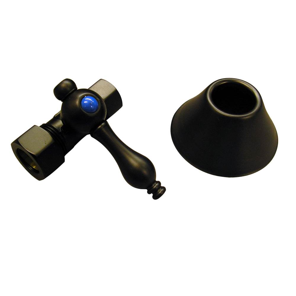 Barclay - Straight Stop w/Flange, 1/2'' Comp x 5/8'' Comp, SET,ORB - Oil Rubbed Bronze