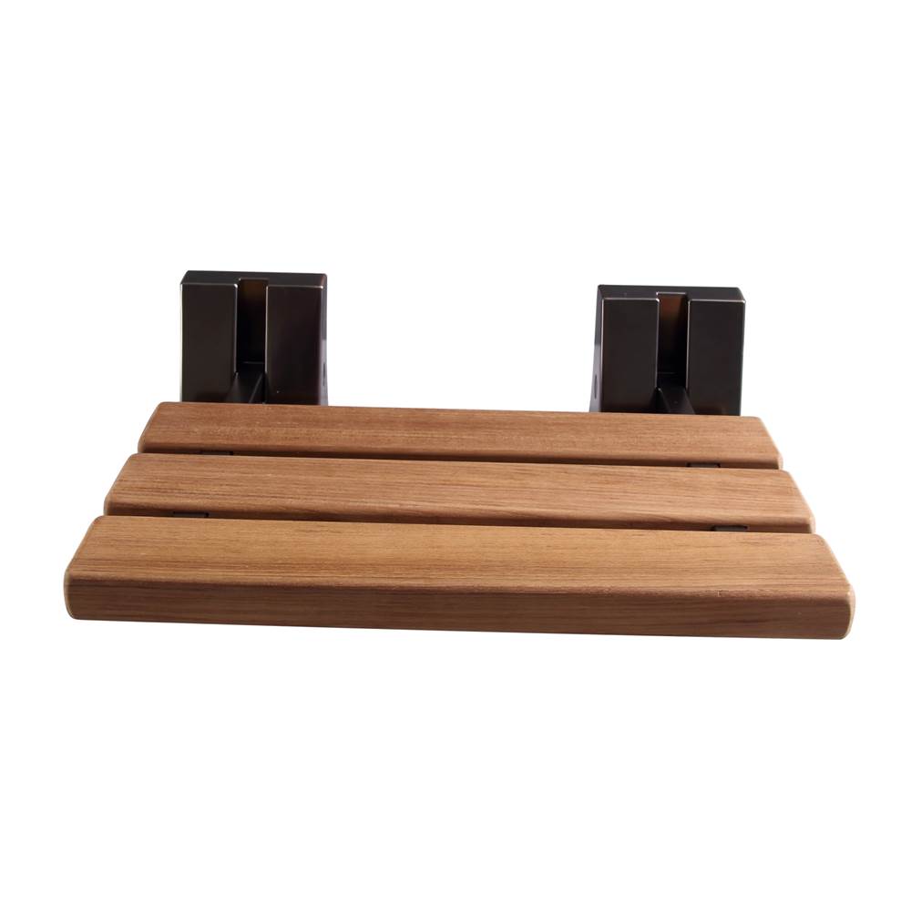 Barclay - 16'' Teak Wall Mount Slatted, Oil Rubbed Bronze Trim - Oil Rubbed Bronze