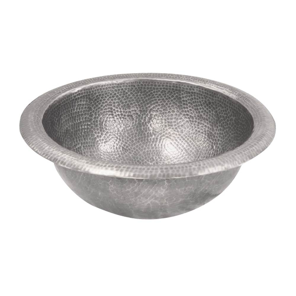 Barclay - Abner Round Self Rimming Basin, Hammered Pewter - Pewter