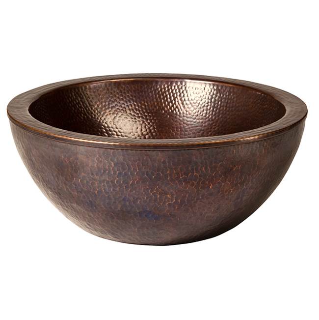 Barclay - Boone 16'' Round Vessel Hammered Antique Copper - Antique Copper