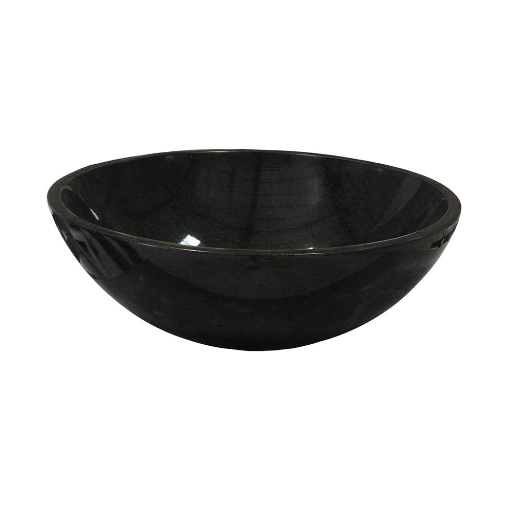 Barclay - Desmond Round Granite Vessel Polished Black - Polished Black