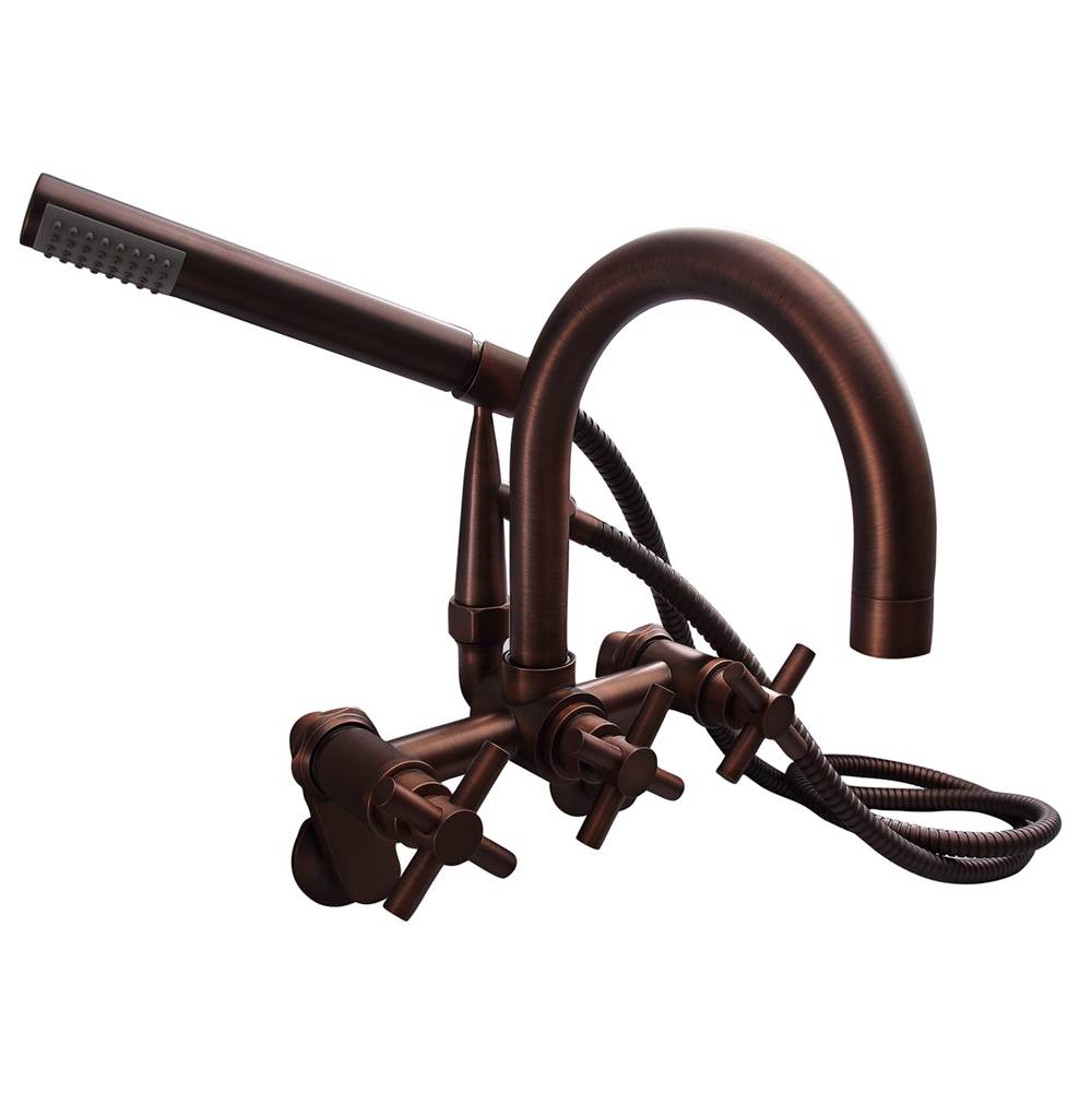 Barclay - WM Gooseneck Tub Fct w/HS Cross Hdls, Oil Rubbed Bronze - Oil Rubbed Bronze