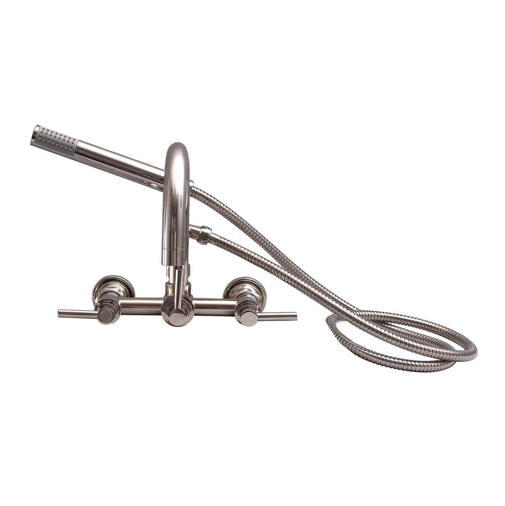 Barclay - WM Gooseneck Tub Fct w/HS Lever Hndls, Polished Nickel - Polished Nickel