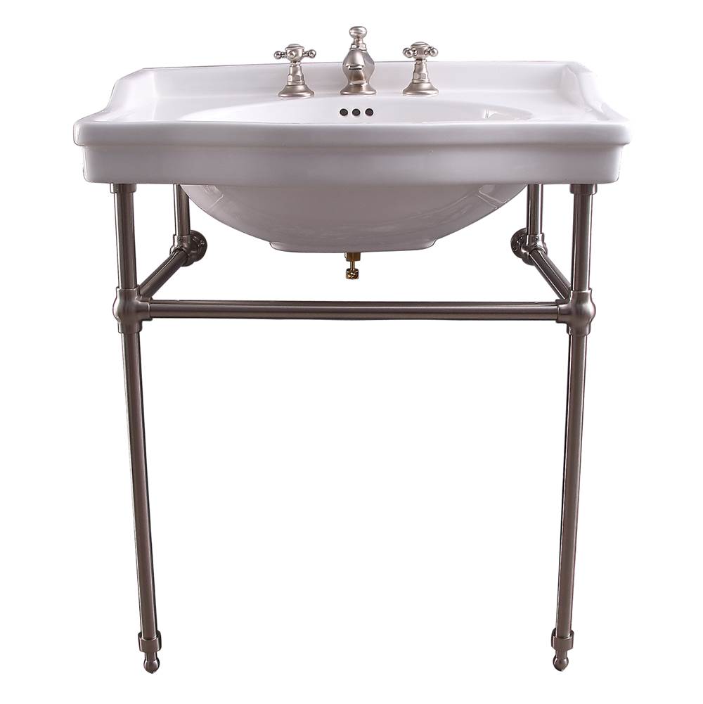 Barclay - Cali 24''Console w/stand,Whit 8'' Widespread, BN Stand - Brushed Nickel