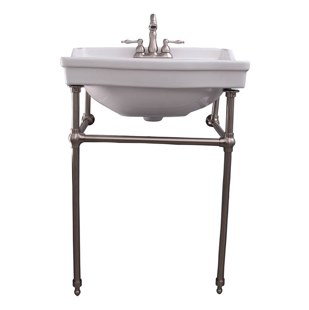 Barclay - Ensal 30''Console w/Stand,Whi 4'' CC, BN Stand - Brushed Nickel