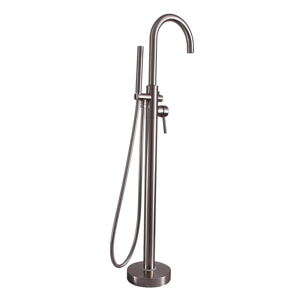 Barclay - Burney Freestd Tub Filler w/HS Thermostatic, Brushed Nickel - Polished Nickel