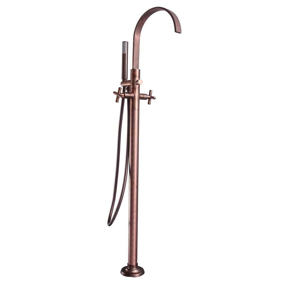 Barclay - Dixville Freestanding Faucet with Metal Cross handles, ORB - Oil Rubbed Bronze