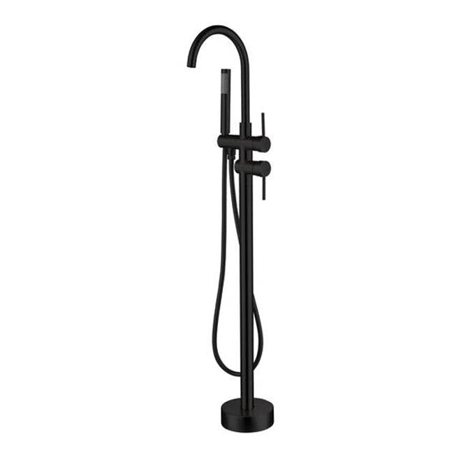 Barclay - Elora Freestanding Faucet w/HS, Matte Black - Matte Black