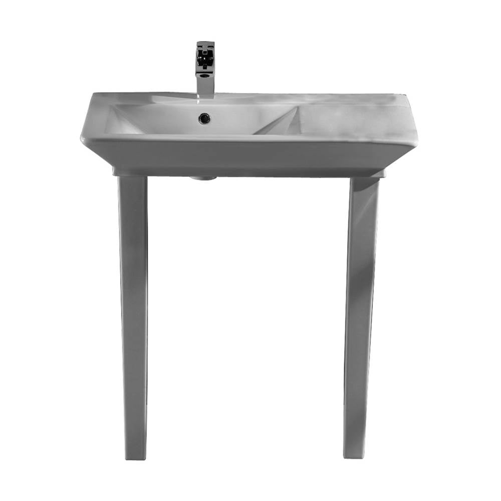 Barclay - Opulence Console 31-1/2'', Rect Bowl, 1-hole, White - White
