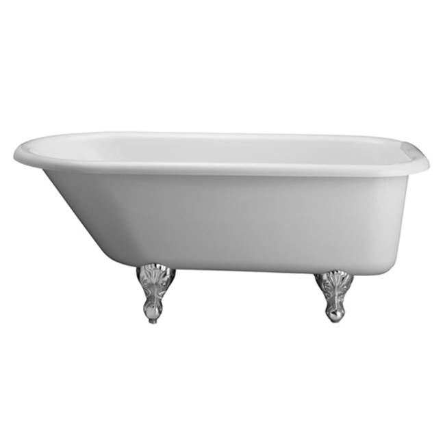 Barclay - Anthea Dbl Acrylic Roll Top Wh 60'', 3-3/8'' Holes, WH Feet - White