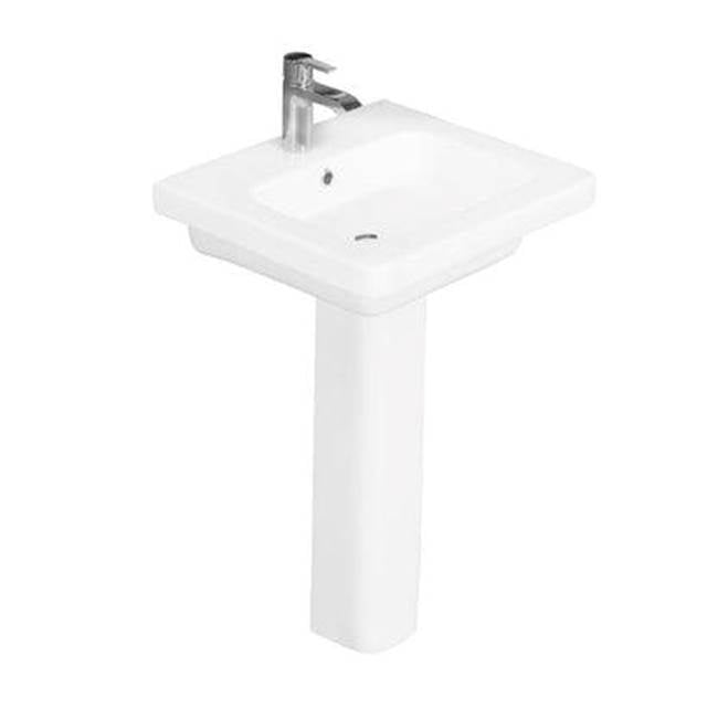 Barclay - Resort 650 Pedestal Lavatory, White-4'' Center Set - White