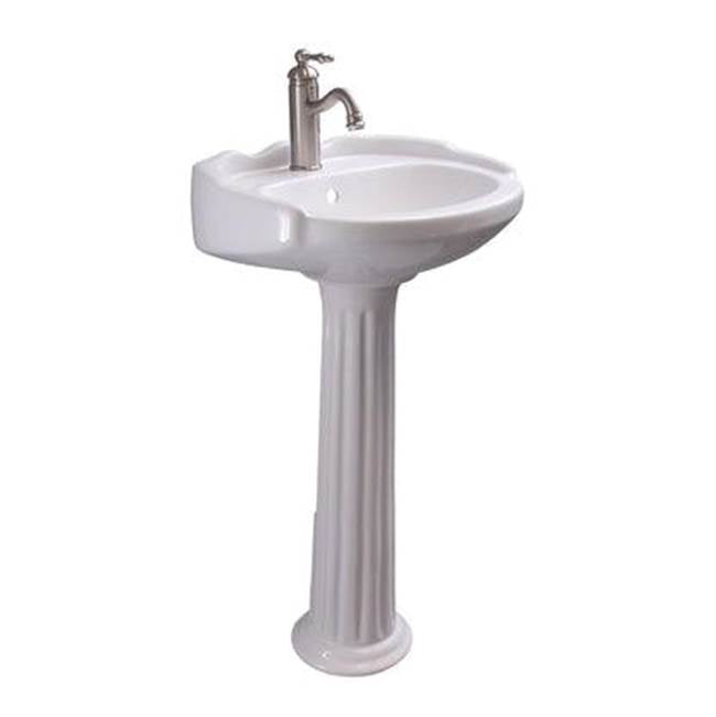 Barclay - Silvi 20'' Pedestal Lavatory 6'' Centerset,White - White