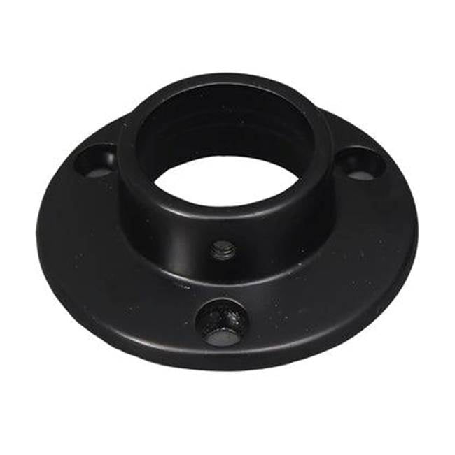 Barclay - Heavy Round Die Cast Flanges, Pair, Matte Black - Matte Black