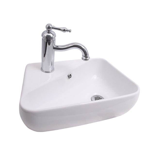 Barclay - Coco 17'' Wall Hung Basin with Overflow, White - White