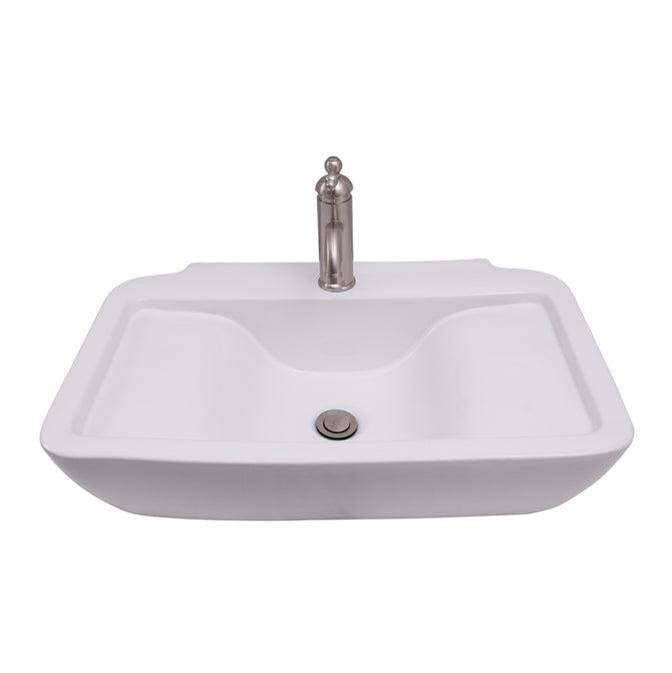 Barclay - Leeds 25'' Rect Wall Hung Basin White - White