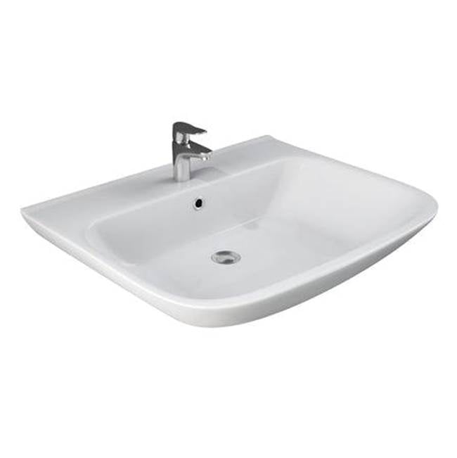 Barclay - Eden 650 Wall-Hung Basin, 8'' Widespread, White - White