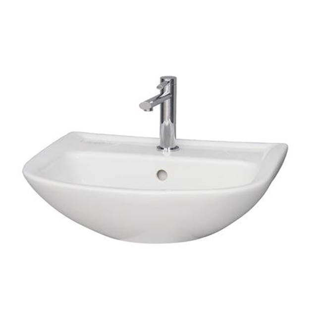 Barclay - Lara 510 Wall Hung Basin 8'' Widespread, White - White