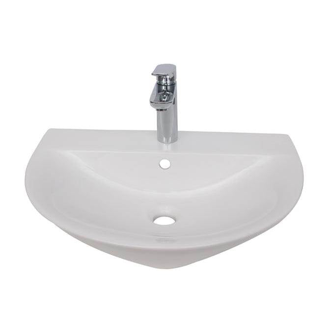 Barclay - Morning 650 Wall Hung W/ 8'' Widespread,Overflow, White - White