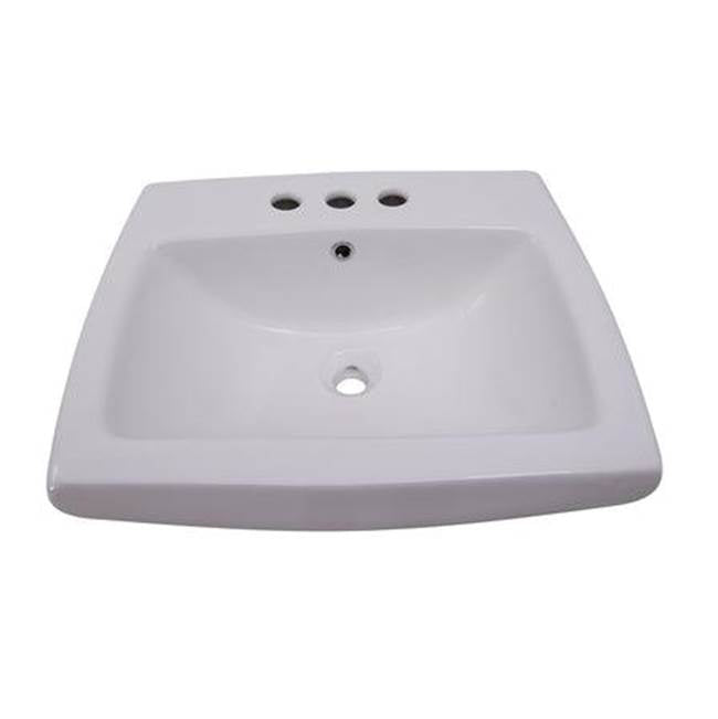 Barclay - Ambrose Wall-Hung for 6'' Centerset, Overflow, White - White