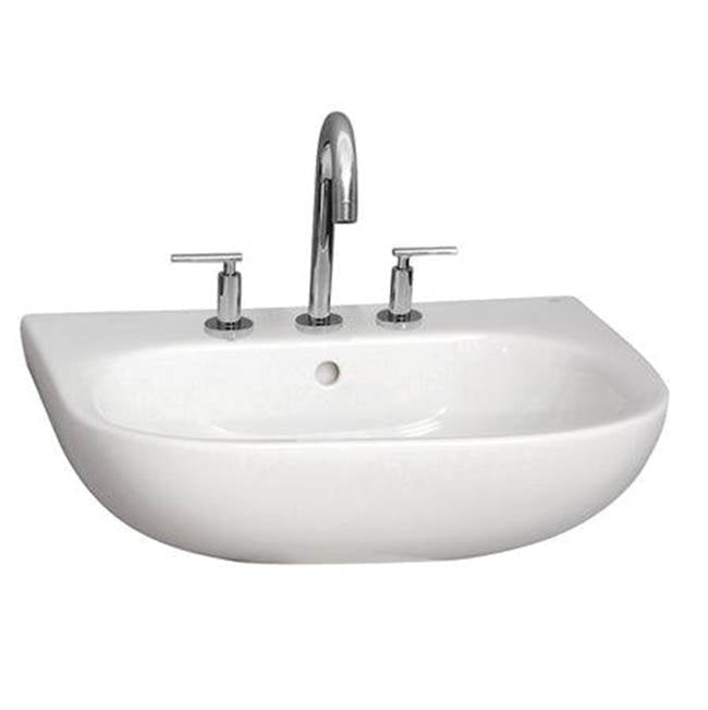 Barclay - Caroline 550 Wall-Hung Basin, White-4'' Center Set - White