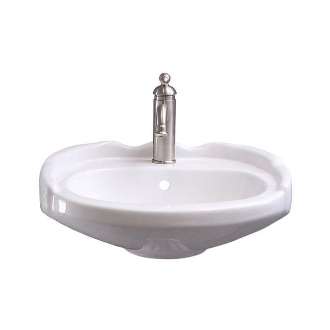 Barclay - Silvi 20'' Wall Hung w/Overflow 1 Faucet Hole, White - White