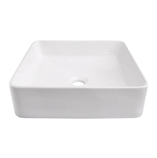 Barclay - Lauer 15'' Square Above Counter Basin, White - White