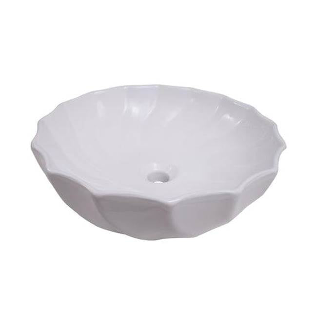 Barclay - Anna 18'' Swirl Above Counter Basin, White - White