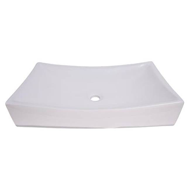 Barclay - Styx 640 Rectangular Above Counter Basin, White - White