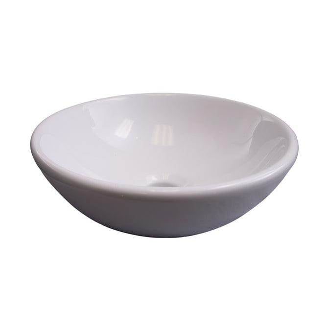 Barclay - Essie Above Counter Basin 11-1/4'' Oval,No Faucet Hole,WH - White