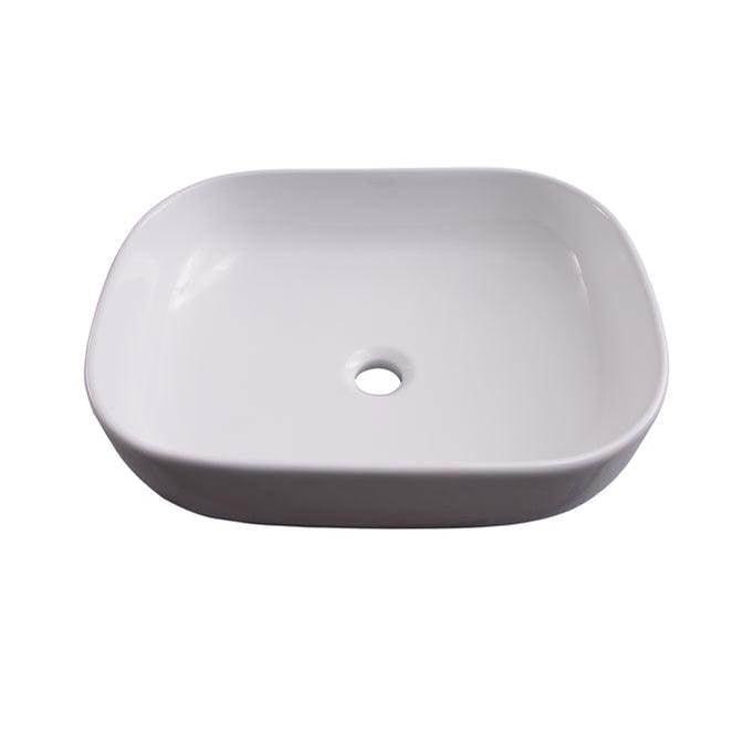 Barclay - Paulette Above Counter Basin 20'', Rect, No Faucet Holes, WH - White