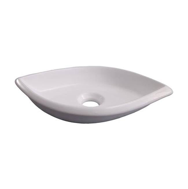 Barclay - Kai Above Counter Basin 16'', No Faucet Holes, WH - White