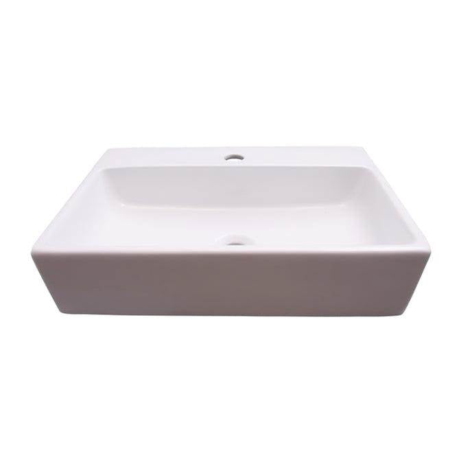 Barclay - Leanne Rect 20'' Wall Hung 1 Faucet hole,White - White