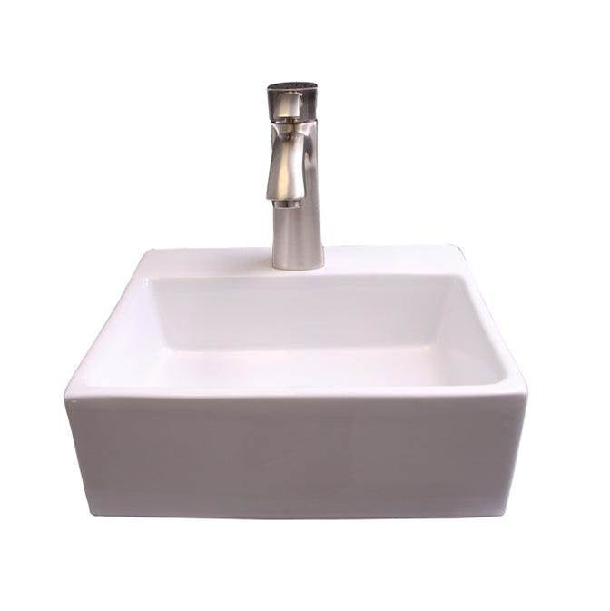 Barclay - Morris Rect 13'' Wall Hung 1 Faucet hole, White - White