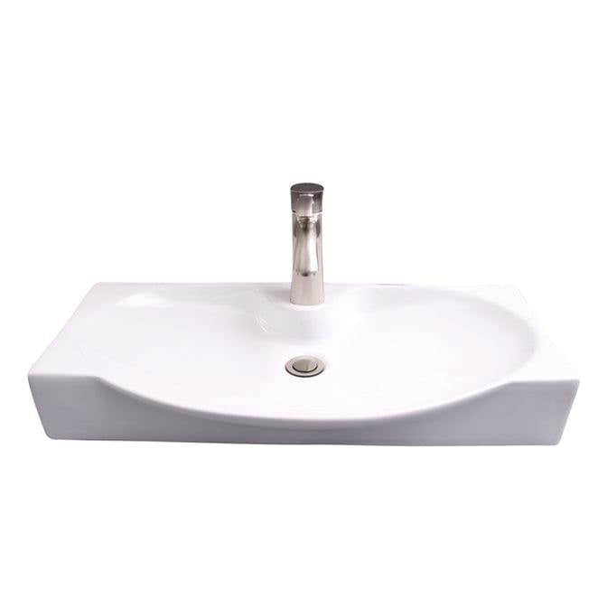 Barclay - Wallace Wall Hung 27'' Rect, Oval Basin,1 Faucet Hole,WH - White