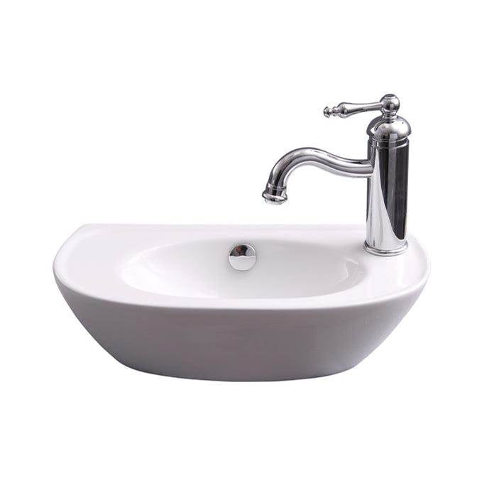 Barclay - Nimah Wall Hung 17-3/8'', Right Faucet Hole,Overflow, White - White