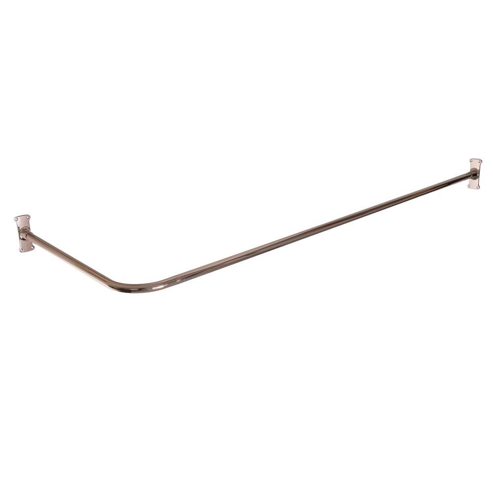 Barclay - Corner Rod 60'' x 26'' w/Flanges Polished Nickel - Polished Nickel