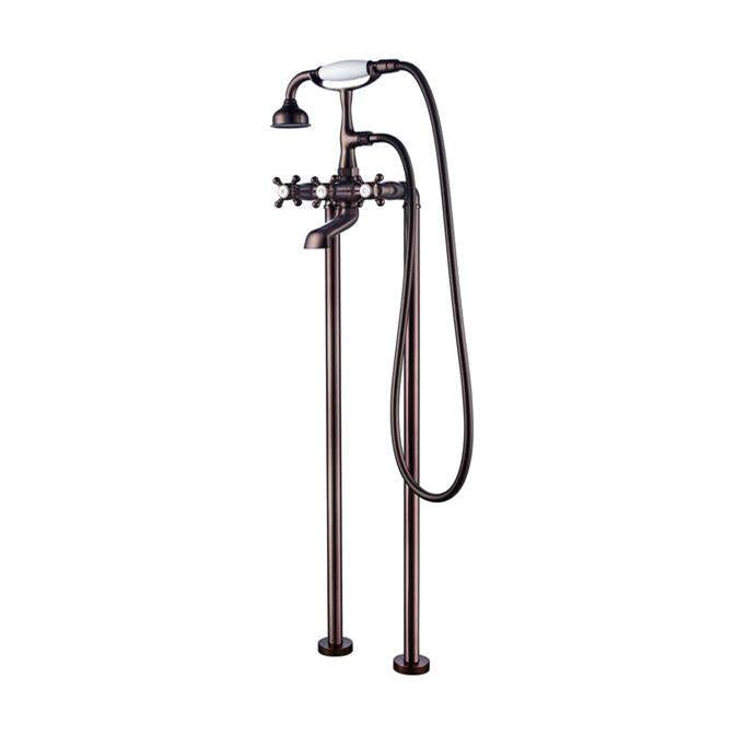 Barclay - Freestanding Tub Faucet W/Hand Shower, 6'' Straight Body, ORB - Oil Rubbed Bronze