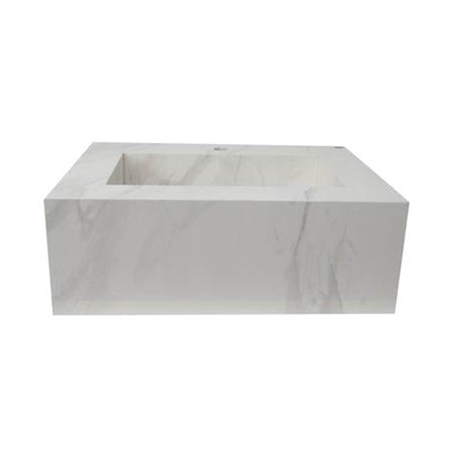 Barclay - Precious 24-7/8'' Porcelain 1- Hole,WallHung,w/Drain Carrara - Carrara