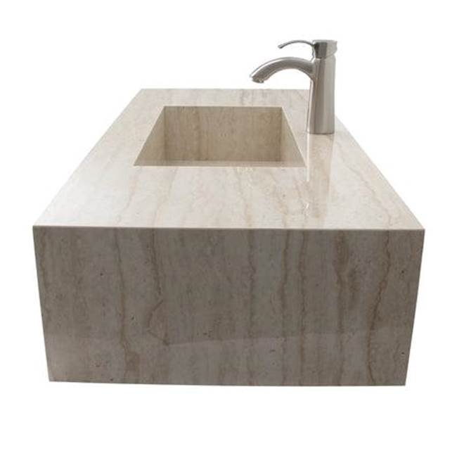 Barclay - Precious 24-7/8'' Porcelain 1- Hole,WallHung,w/Drain TR-Ivory - Travertino Ivory