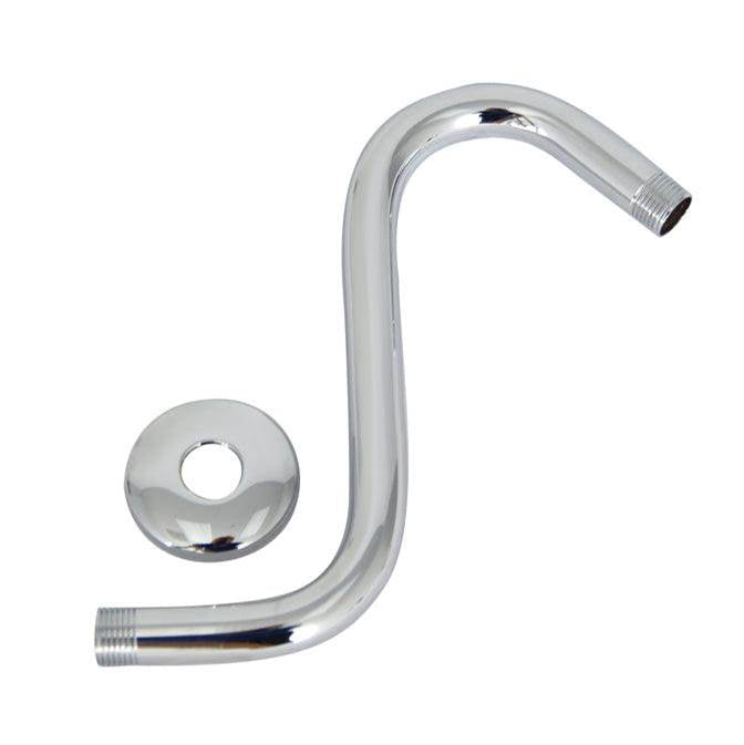 Barclay - 10'' Offset Shower Arm W/Flange x-Hvy 20.5 MM,Solid Brass,CP - Polished Chrome