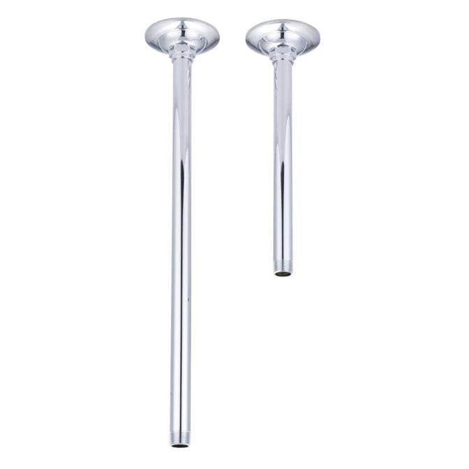 Barclay - 17'' Ceiling Mount Brass Tube Shower Arm w/Flange, CP - Polished Chrome